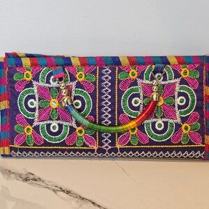 Rajasthani Women's Hand Embroidered Mini  Clutch Bag